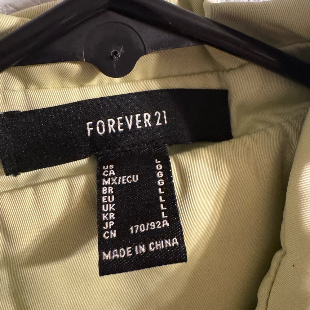 Forever 21 Lime Green Cropped Windbreaker – Women’s Large, Lightweight Jacket - Picture 5 of 5